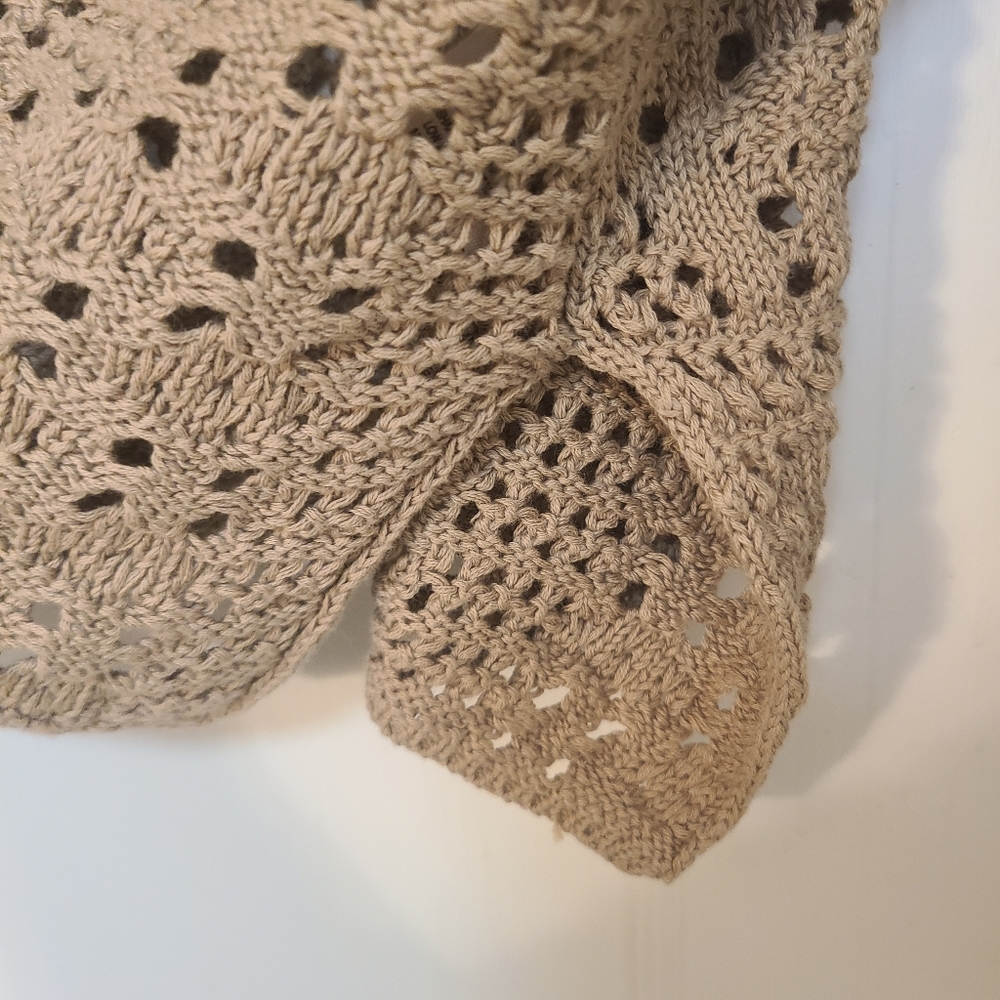 Free People Home Run Open Knit Cropped Balloon Sweater - Picture 5 of 8